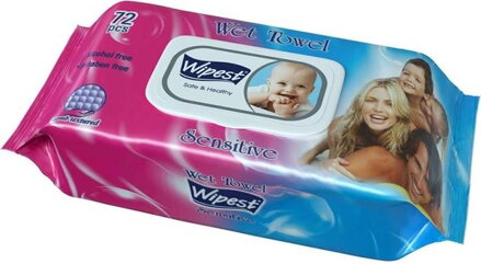 WIPEST detské vlhčené obrúsky comfort 72 ks modr ruž.