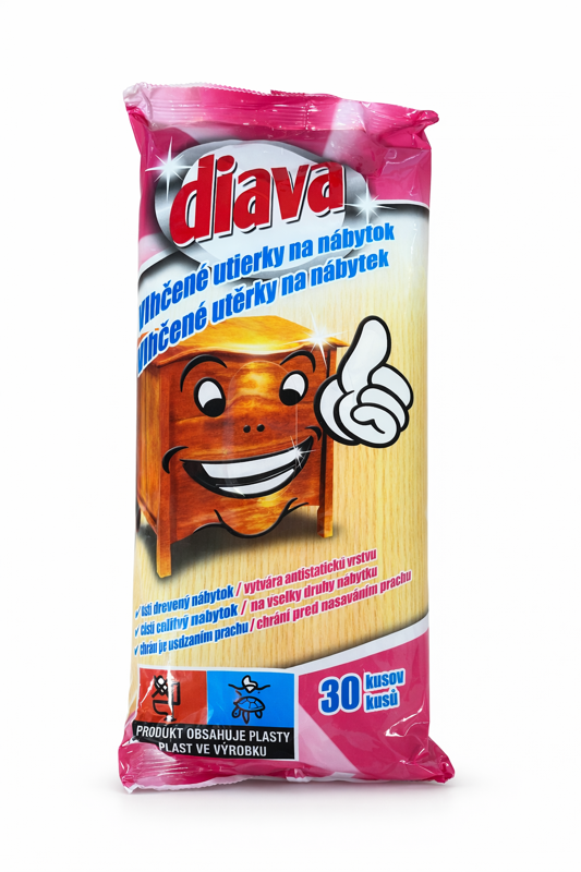 DIAVA vlhčené utierky na nábytok