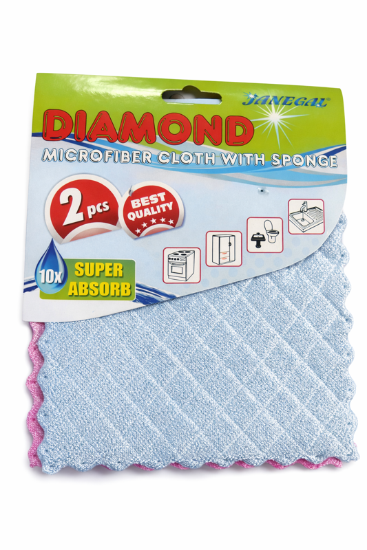 Špongiová utierka DIAMOND 19x17 cm , 2 ks